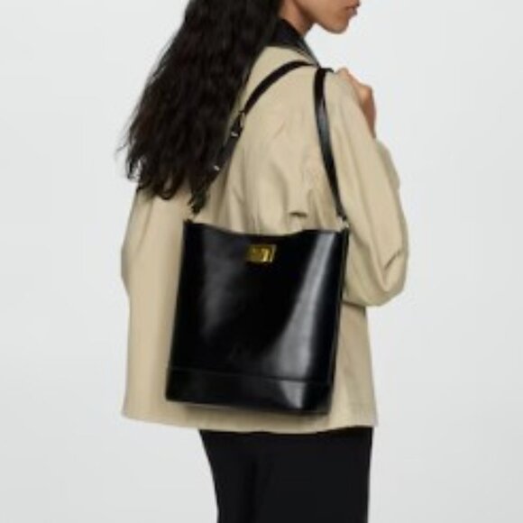 MANGO - Shopper Bag with Metallic Detail - Picture 1 of 11